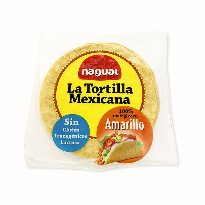 Tortillas de maíz amarillo, Nagual, 10 cm