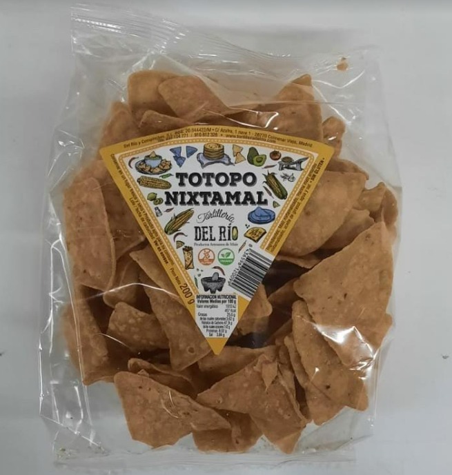 Nixtamal corn tortilla chips (totopos) 400g