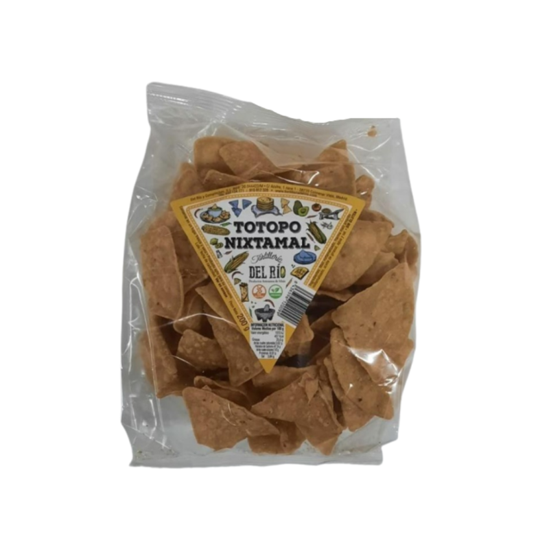 Totopos de maíz nixtamalizado, 200 g
