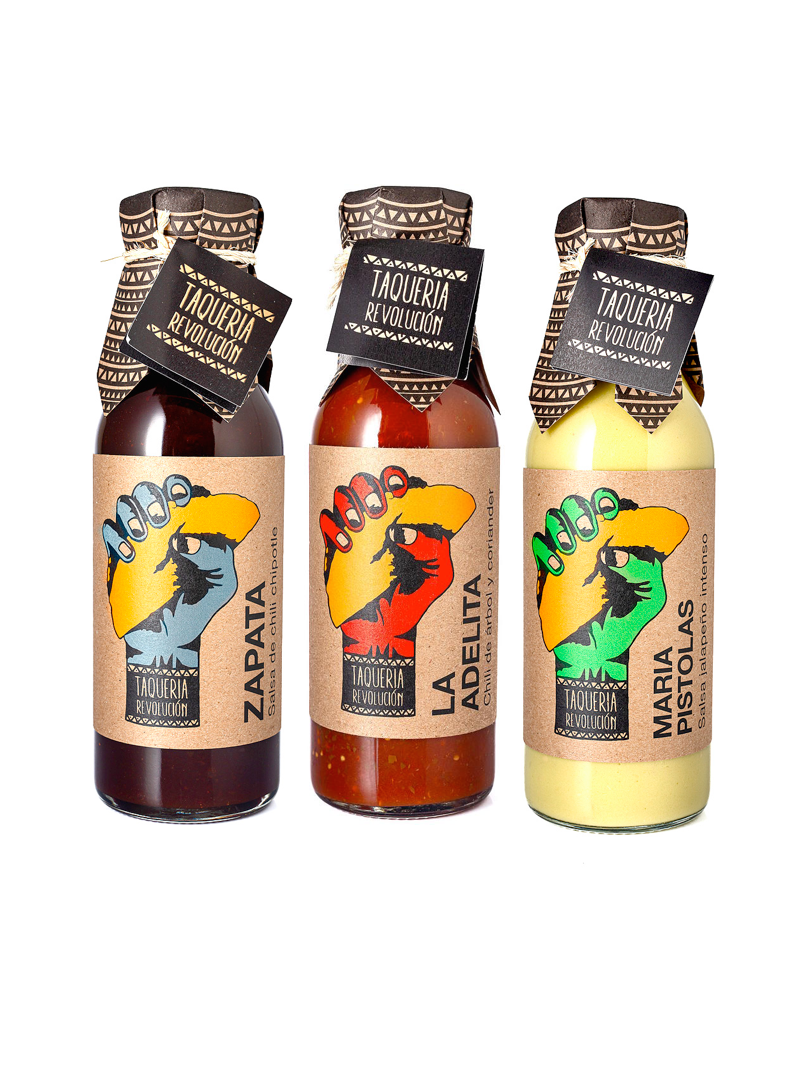 Set de las 3 salsas de "Taquería Revolución", caducidad 19-01-26