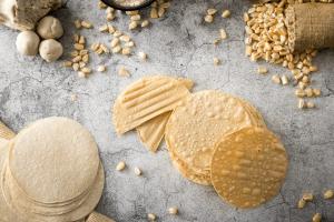 Tostadas (rostad tortillas) 14 cm, 20 tostadas per påse, bäst före 30-09-2025