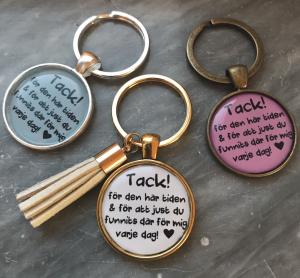 Färdig nyckelring med text ”Tack för den här tiden..” 1st