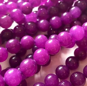 Jade rund 10mm, lila, 1sträng