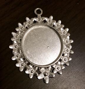 Ramberlock för 25mm, blommig ljust silver, 1st