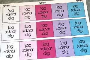 Textark ”jag saknar dig” passar 25mm, 5 rader