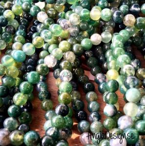 Agat"träd" 6mm gröna nyanser, 1sträng