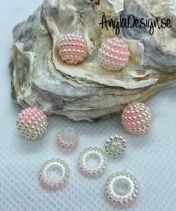 Bär pärla/berry beads ljusrosa/vit 10mm acryl, 5-pack