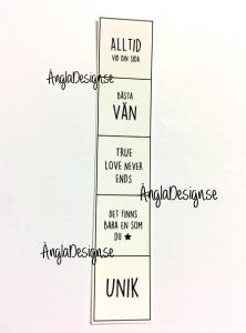 Budskap/text för 14mm "Alltid.." mm, 5st rutor