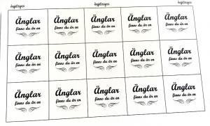 Budskap/text "Änglar finns.." 25mm ark med 5st rutor