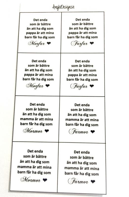 Budskap/text för 20mm, "det enda..", 8st rutor, 1ark