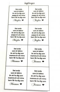 Budskap/text för 20mm, "det enda..", 8st rutor, 1ark