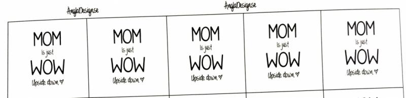 Budskap/text för 25mm "mom is just wow.." 5st rutor