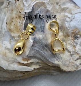 Andrasortering: Berlockhållare/ bails för hängen, guldpläterad, 2-pack