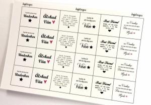 Budskap/texter "Bästa vän" 20mm, 6st rutor