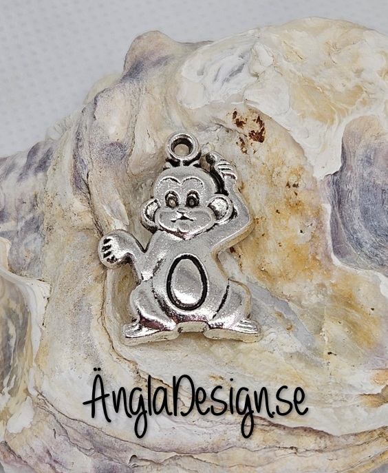 Berlock apa, antiksilver, 3-pack