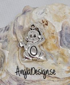 Berlock apa, antiksilver, 3-pack