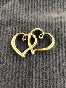 Berlock antikguld hjärtan ihop, 5-pack