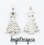 Berlock julgran, antiksilver, 3-pack