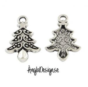 Berlock julgran, antiksilver, 2-pack