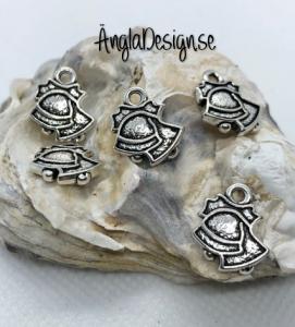 Berlock klockor i antiksilver, 5-pack