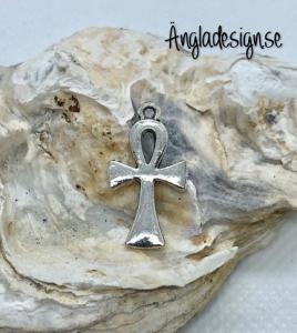 Berlock ankh kors i antiksilver, 5-pack