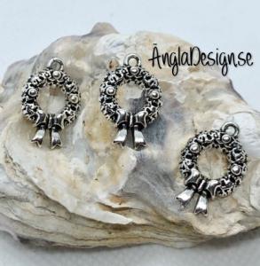 Berlock krans i antiksilver, 3-pack