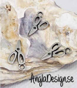 Berlock liten sax dubbelsidig, antiksilver, 10-pack