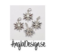 Berlock fin liten stjärna med Cubic Zirconia sten, 1 st