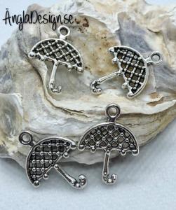 Berlock paraply i antiksilver, 4-pack