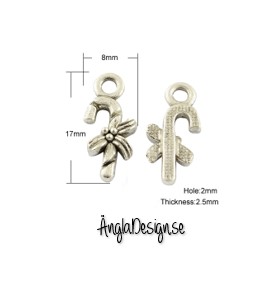 Berlock polkagrisstång i antiksilver, 10-pack