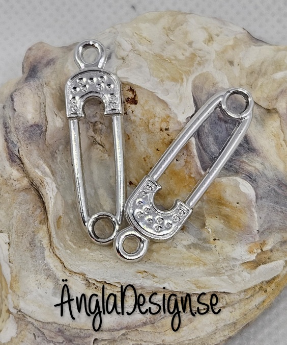 Berlock säkerhetsnål, antiksilver, 1-pack