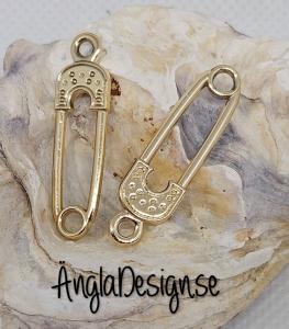 Berlock säkerhetsnål, guldfärgade, 1-pack