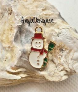 Berlock snögubbe emaljerad, guldfärg pläterad, 1st