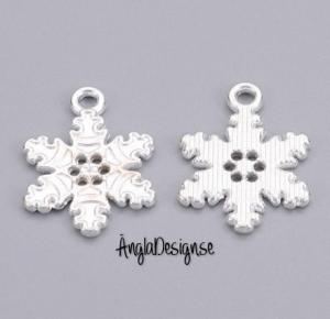 Berlock snöstjärna ljust silver, 5-pack