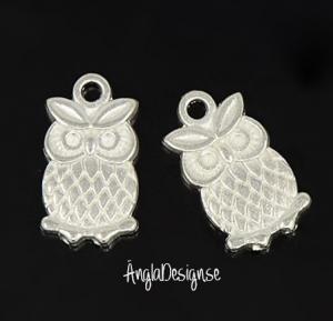 Berlock uggla, ljust silver, 5-pack