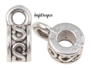 Berlockhållare litet S i antiksilver, 20-pack