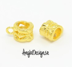 Berlockhållare söt rosett guldfärgad, 10-pack