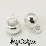 Berlockhållare slät stilren, ljust silver, 10-pack