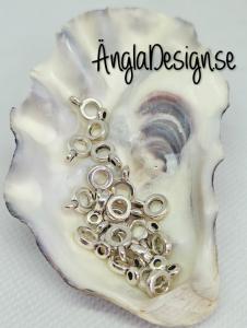 Berlockhållare slät smal, antiksilver, 20-pack