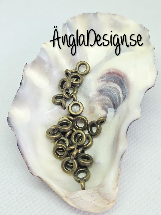 Berlockhållare slät smal, brons, 20-pack