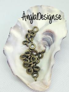 Berlockhållare slät smal, brons, 20-pack