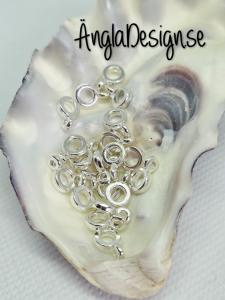 Berlockhållare slät smal, ljust silver, 20-pack