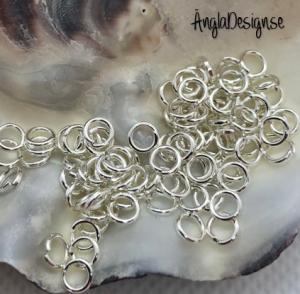 Bindringar 4mm ljustsilver, 100-pack