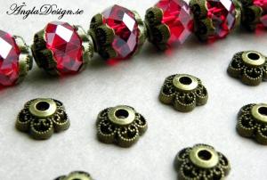 Pärlhatt brons, blomma 10mm, 20-pack