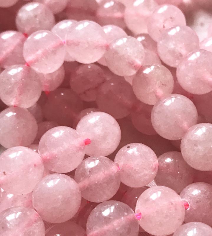 Jade rund 10mm, rosa, 1sträng