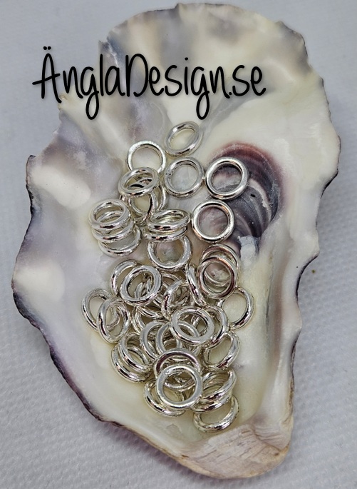 Ring sluten, connector, antiksilver, 20-pack