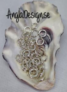 Ring sluten, connector, antiksilver, 20-pack