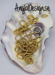 Ring vriden och sluten, connector, antikguld, 15-pack