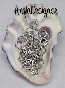 Ring vriden och sluten, connector, antiksilver, 15-pack