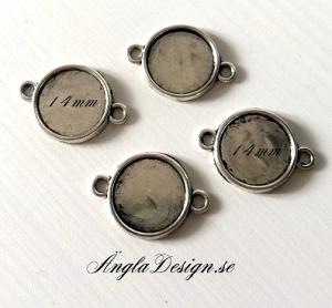 Andrasortering: Connector ram, slät antiksilver, för 14mm, 4-pack